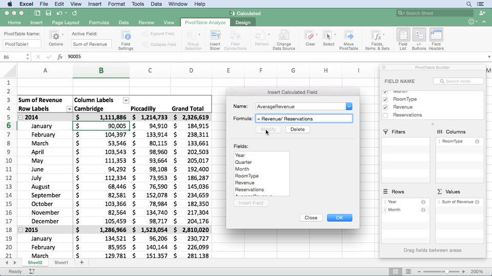 apple excel for mac